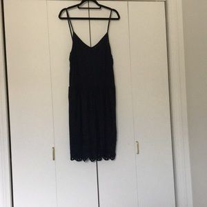 NWT LOFT Navy Eyelet Trim Dress